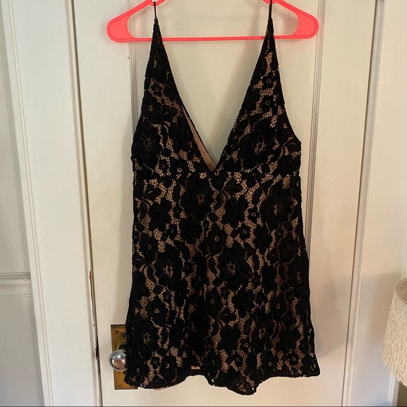 NWOT Free People Dangerous Lace Black Mini Dress Size 10 - Picture 5 of 5